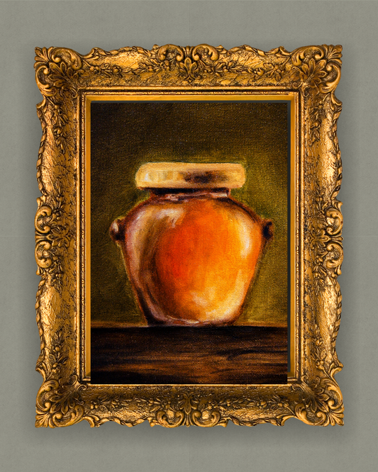 Honey Jar Art Print 8x 10 | Kitchen Wall Decor | Vintage Foodie Fine Art